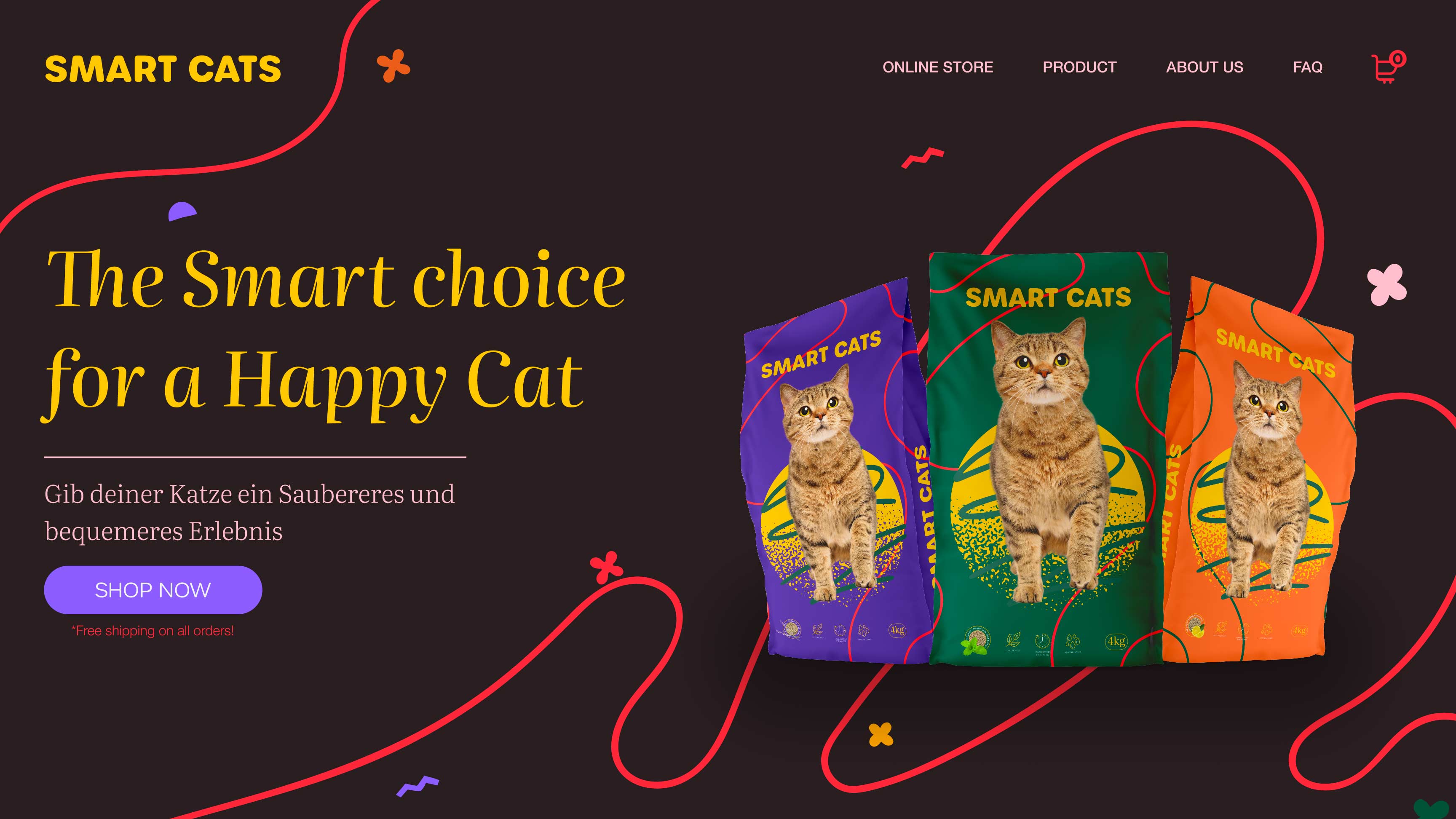 SmartCats Landing page screendesign